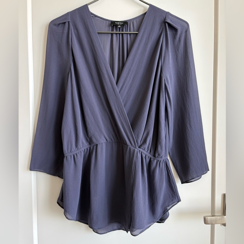 Babaton Deep Purple Wrap Blouse